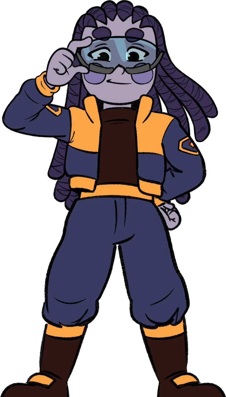 Coco in a Starforce superhero pose